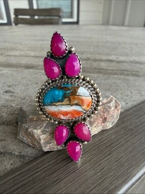 Orange Spice & Pink Fire Opal Statement Ring